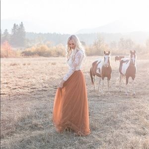 Long tulle skirt. Worn once!